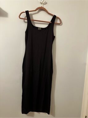 Second Skin Black Tank Midi Dress